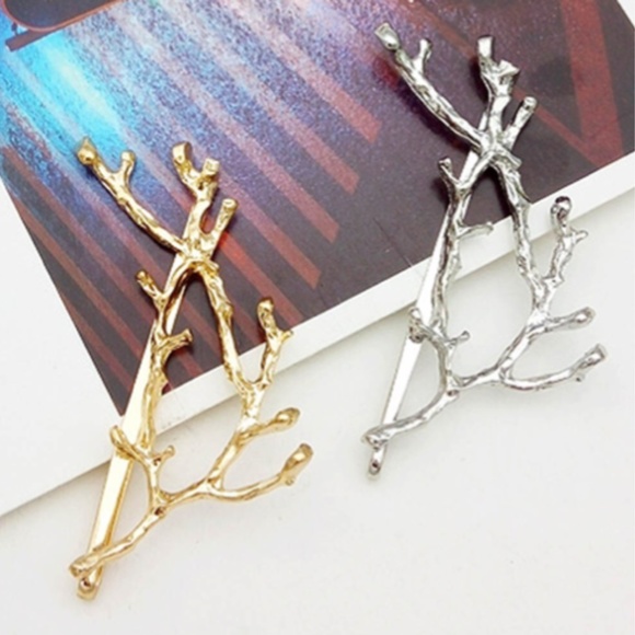 'Enchanted Tree' Golden Branch 2-piece Hair Pin - Picture 5 of 8